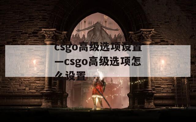 csgo高级选项设置—csgo高级选项怎么设置