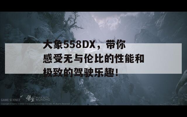 大象558DX，带你感受无与伦比的性能和极致的驾驶乐趣！