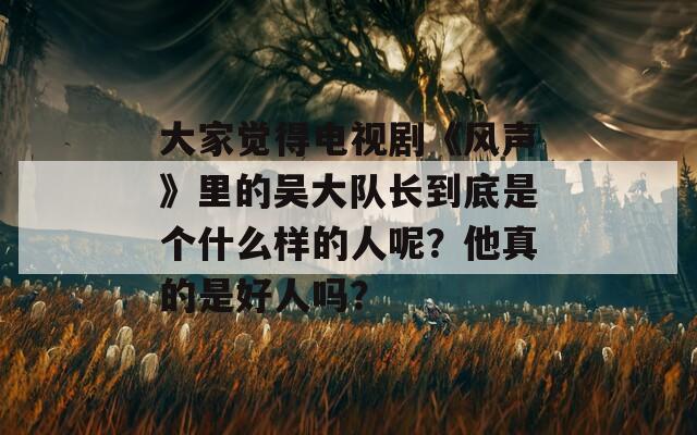大家觉得电视剧《风声》里的吴大队长到底是个什么样的人呢？他真的是好人吗？